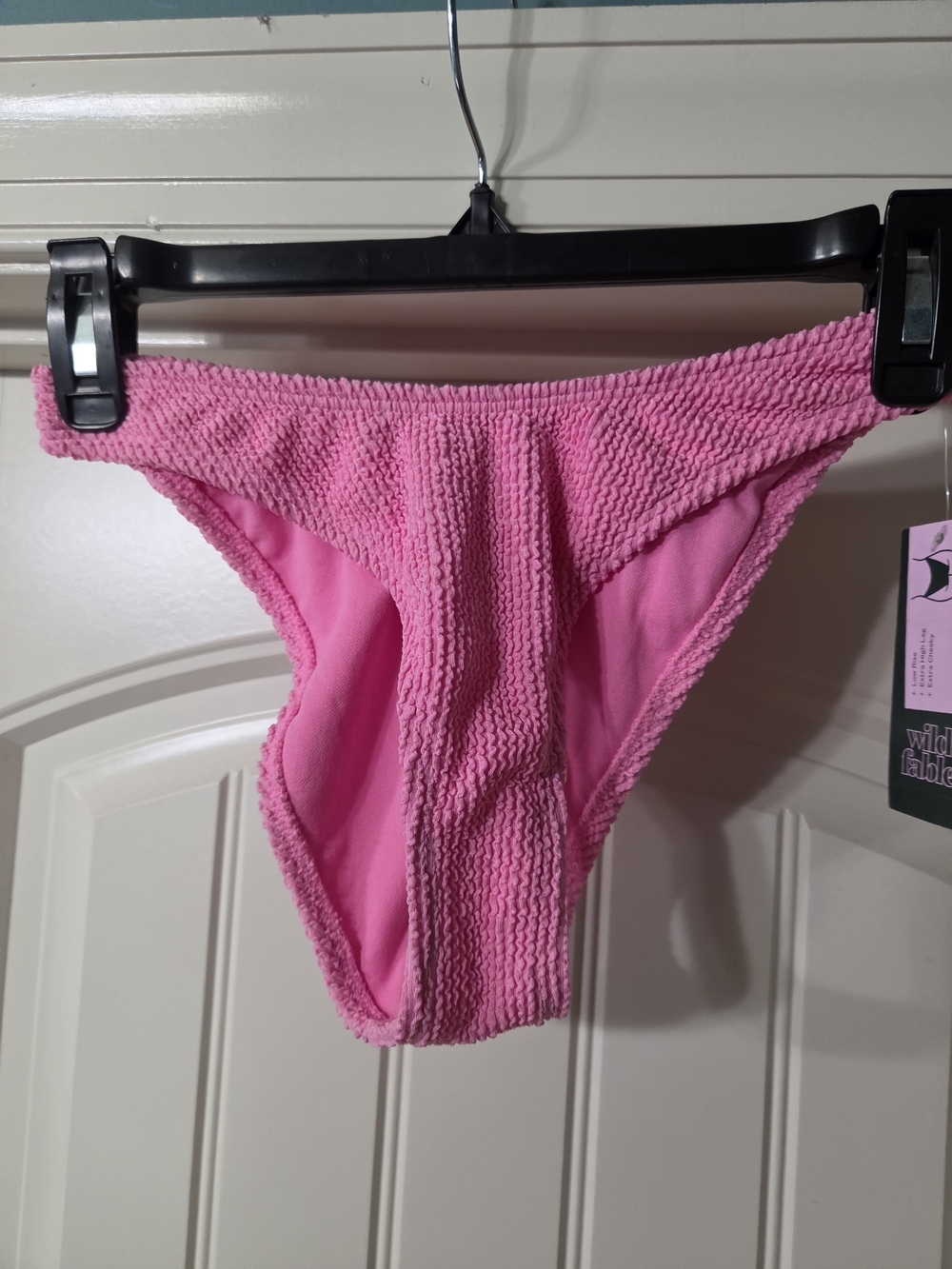 Pink Textured Bikini Bottom